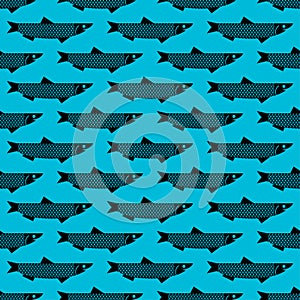 Anchovy pattern seamless. small shoaling fish background. Vector texture photo