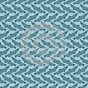 Anchovy pattern seamless. small shoaling fish background. Vector texture photo