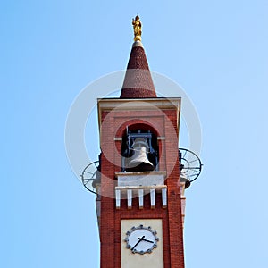 ancien clock tower in it aly europe old stone and bell