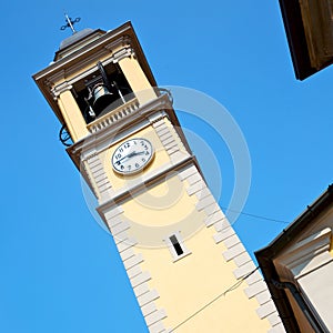 ancien clock tower in i taly europe old stone and bell