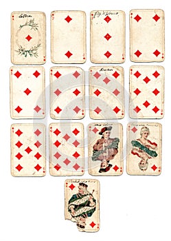 Ancien playing cards diamonds