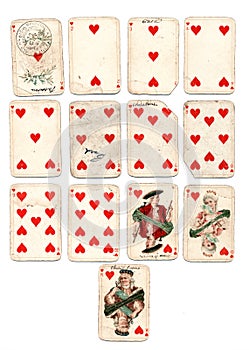 ancien playing cards hearts