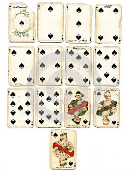 Ancien playing cards spades