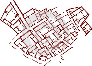 Ancien roman road maps. Single and flat lines.