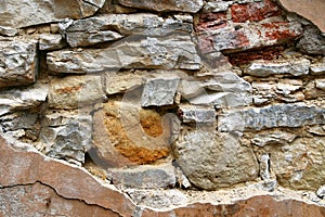 Ancien stone and brick wall