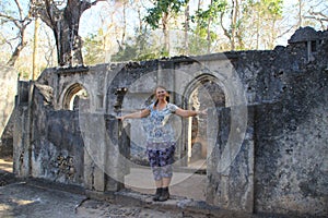 The ancient abandoned Arab city of Gede, near Malindi, Kenya. Classical Swahili architecture.