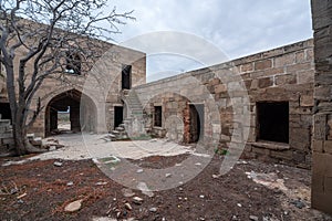 The ancient abandoned Garachi caravanserai, refers to the XIV century, located in Azerbaijan photo