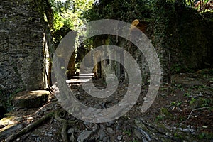The ancient abandoned mines of Calcaferro on the Apuan Alps. Archaeological mining site of Mulina di Stazzema, Lucca. photo