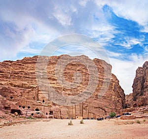 Ancient abandoned rock city of Petra in Jordan