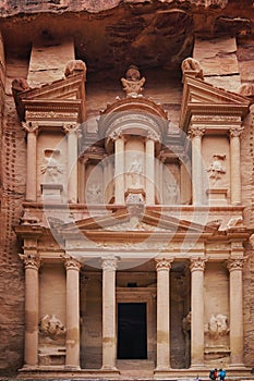 Ancient abandoned rock city of Petra in Jordan