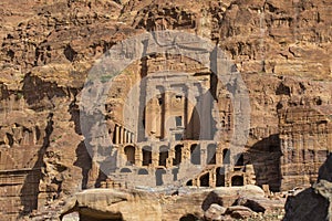 Ancient abandoned rock city of Petra in Jordan