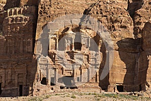 Ancient abandoned rock city of Petra in Jordan