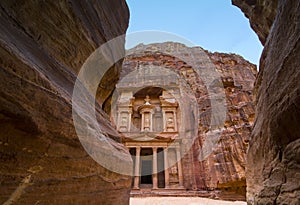 Ancient abandoned rock city of Petra in Jordan