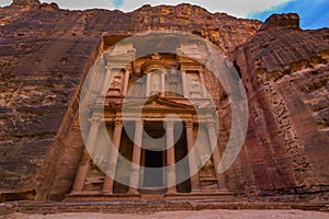 Ancient abandoned rock city of Petra in Jordan