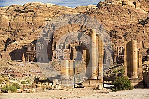 Ancient abandoned rock city of Petra in Jordan