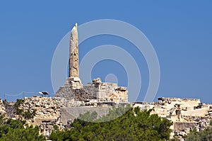Ancient Aegina in Greece. The Colona