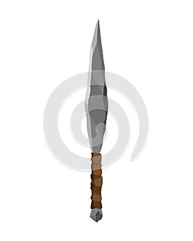 Ancient age stone tool for hunting or work. Cartoon arrowhead, prehistoric caveman instrument. Vector illustration of