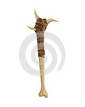 Ancient age stone tool for hunting or work. Cartoon hammer, prehistoric caveman instrument. Vector illustration of