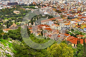 Ancient Agora Greek Neighborhoods From Acropolis Athens Greece