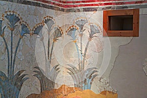 Ancient Akrotiri settlement at Santorini photo