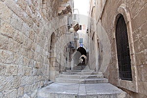 Ancient Alley in Jewish Quarter, Jerusale