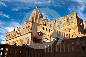 Ancient Amar Sagar Jain Temple of 12th century near Jaisalmer, Rajasthan, India