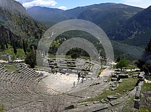 The ancient amphi theater of Delphi Greece