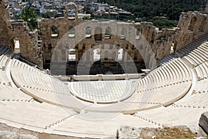 Ancient amphiteatr Odeon Gerodes Atticus Acropol photo