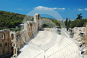 Ancient amphitheater at Acropolis,Athens,Greece