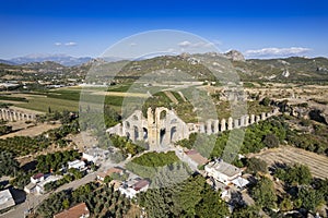 Ancient amphitheater Aspendos in Antalya, Turkey. stock image