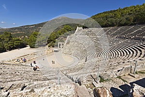 Ancient amphitheater of Epidaurus at Greece photo