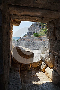 Ancient amphitheater in Myra, Turkey