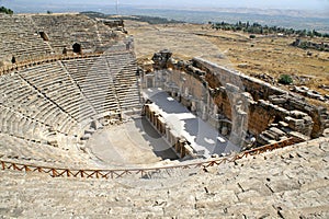 Ancient amphitheater near Pamukkale in Hierapolis