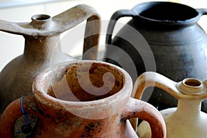 Ancient amphora end pots