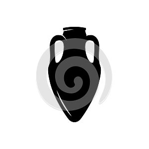 Ancient amphora icon. Design element for emblem, sign, badge.