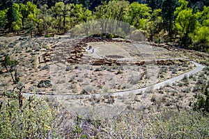 Ancient Anasazi Ruins in Bandelier National Monument, New Mexico