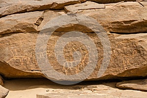 Ancient animal Petroglyphs at Sabu Sudan
