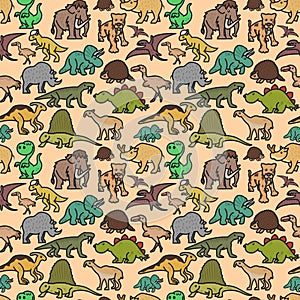 Ancient animal texture. Ice age seamless pattern. Design for print, t-shirt, party decoration,children`s room