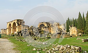 Ancient antique city ruins of Hierapolis