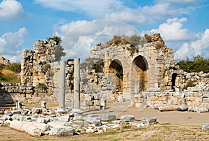 Ancient antique greek city ruins