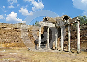 Ancient antique ruins of Villa Adriana, Tivoli Rome