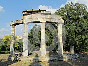 Ancient antique ruins of Villa Adriana, Tivoli Rome