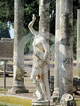Ancient antique statue in Villa Adriana, Tivoli Rome