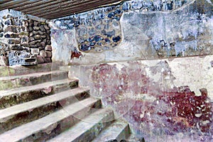 Ancient Apartments Murals Indian Ruins Teotihuacan Mexico City