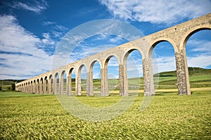 Ancient aqueduct in pamplona photo