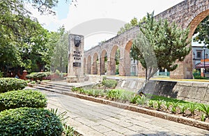 The ancient aqueducts of Morelia, the state capital of Michoacan