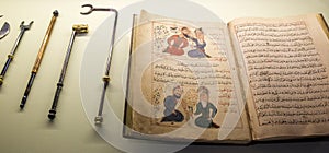 Ancient Arabian Medical book and tools