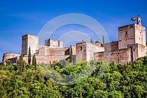 Ancient arabic fortress of Alhambra, Granada, Spain