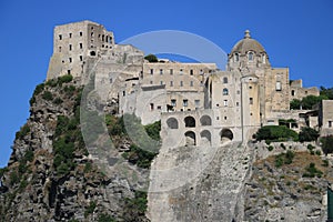 Ancient Aragonese Castle in Ischia Ponte. The fortification stan