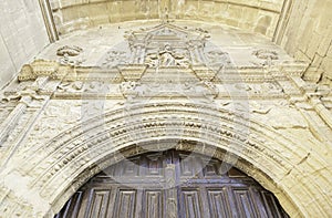 Ancient arch in a doorway in a church